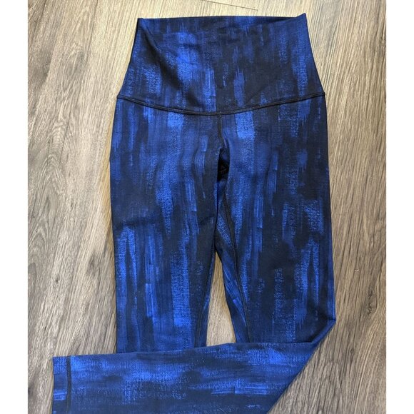 Lululemon Wunder Under Full‎ length Leggings In Nightsky Harbor Blue and Black 4 - Picture 2 of 5